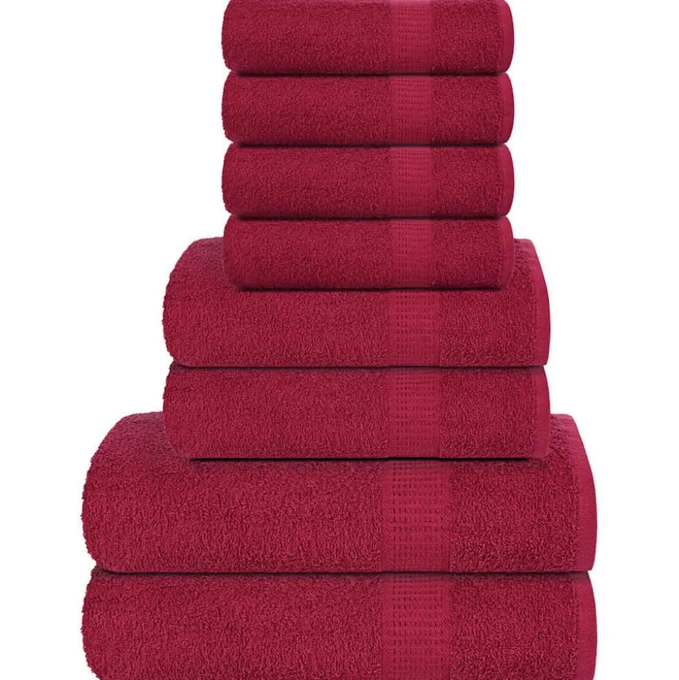 vidaXL 8-delige Handdoekenset FROGN 360 g/m² bordeaux
