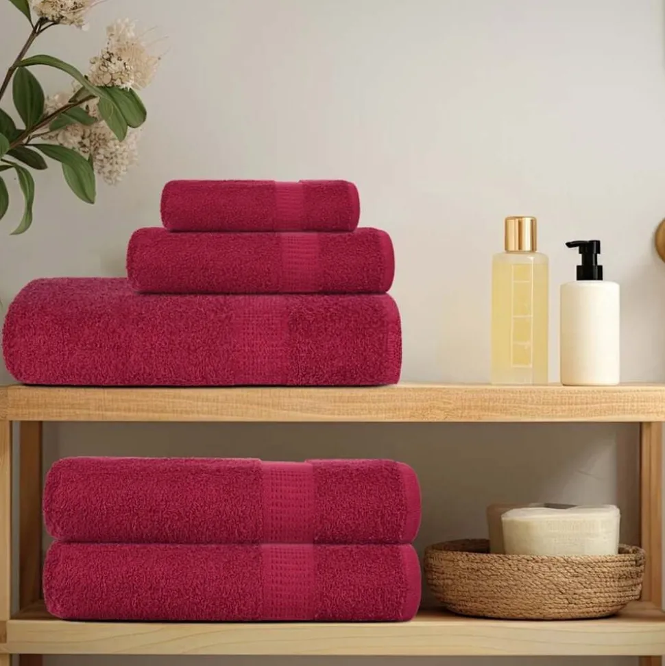 vidaXL 8-delige Handdoekenset FROGN 360 g/m² bordeaux