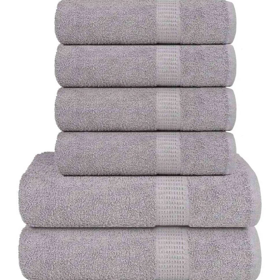 vidaXL 6-delige Handdoekenset FROGN 360 g/m² grijs