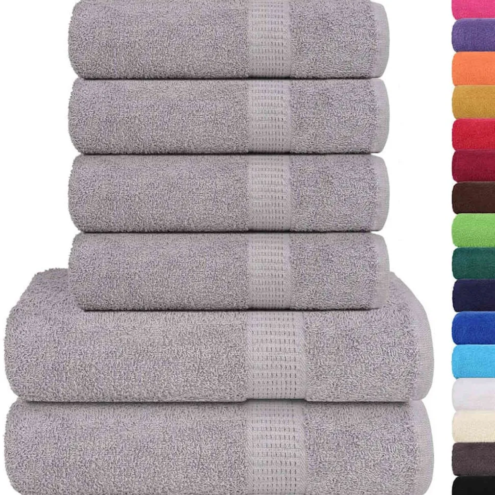 vidaXL 6-delige Handdoekenset FROGN 360 g/m² grijs