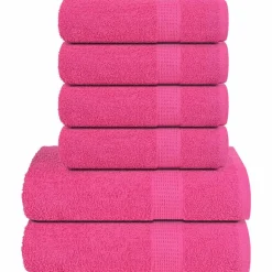 vidaXL 6-delige Handdoekenset FROGN 360 g/m² roze