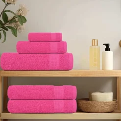 vidaXL 6-delige Handdoekenset FROGN 360 g/m² roze