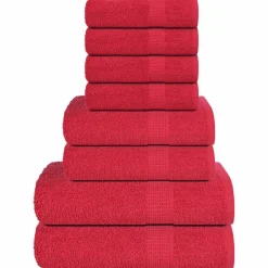vidaXL 8-delige Handdoekenset FROGN 360 g/m² rood