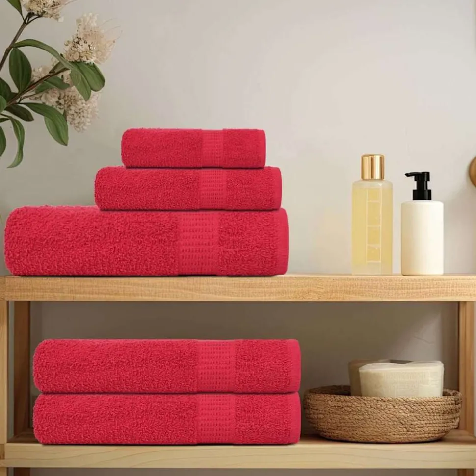 vidaXL 8-delige Handdoekenset FROGN 360 g/m² rood