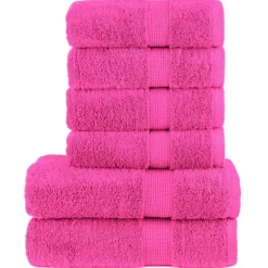 vidaXL 6-delige Handdoekenset SOLUND 600 g/m² roze