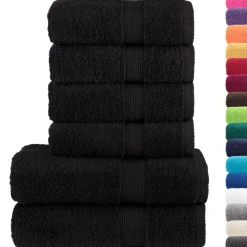 vidaXL 6-delige Handdoekenset SOLUND 600 g/m² zwart