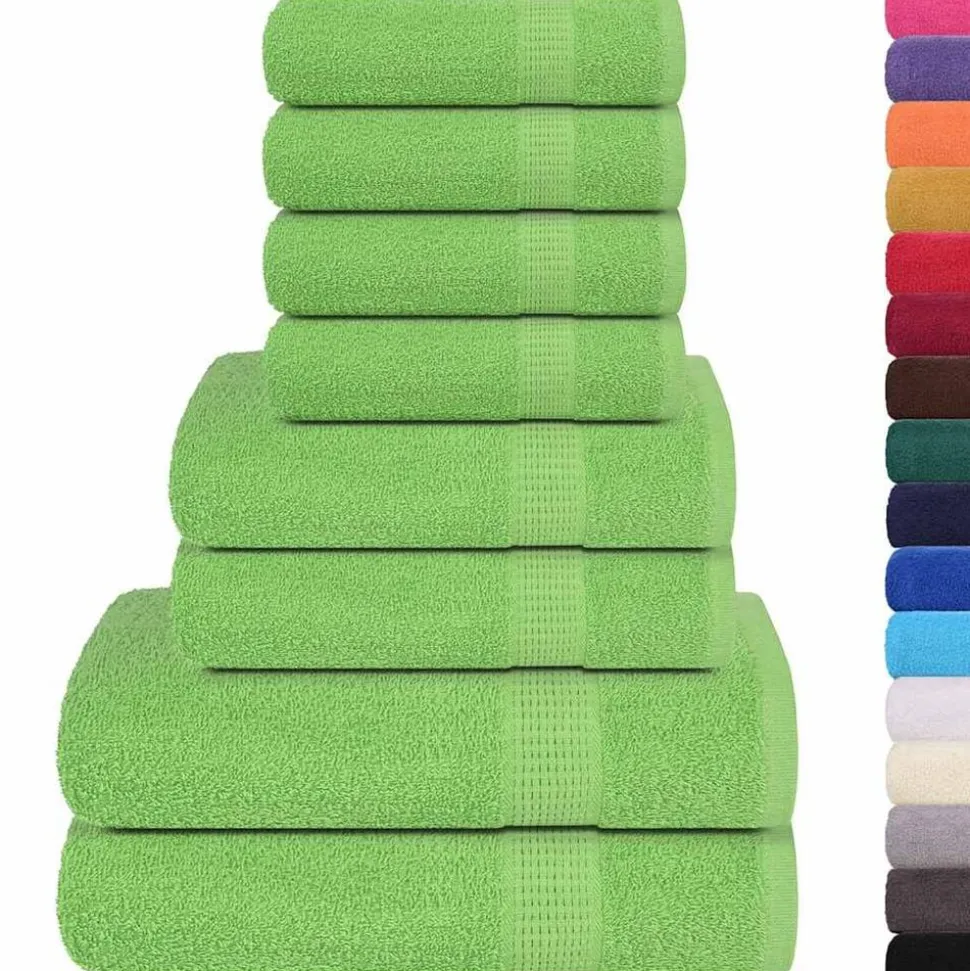 vidaXL 8-delige Handdoekenset FROGN 360 g/m² appelgroen