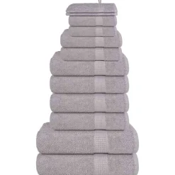 vidaXL 12-delige Handdoekenset FROGN 360 g/m² grijs