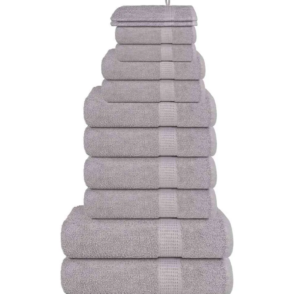 vidaXL 12-delige Handdoekenset FROGN 360 g/m² grijs