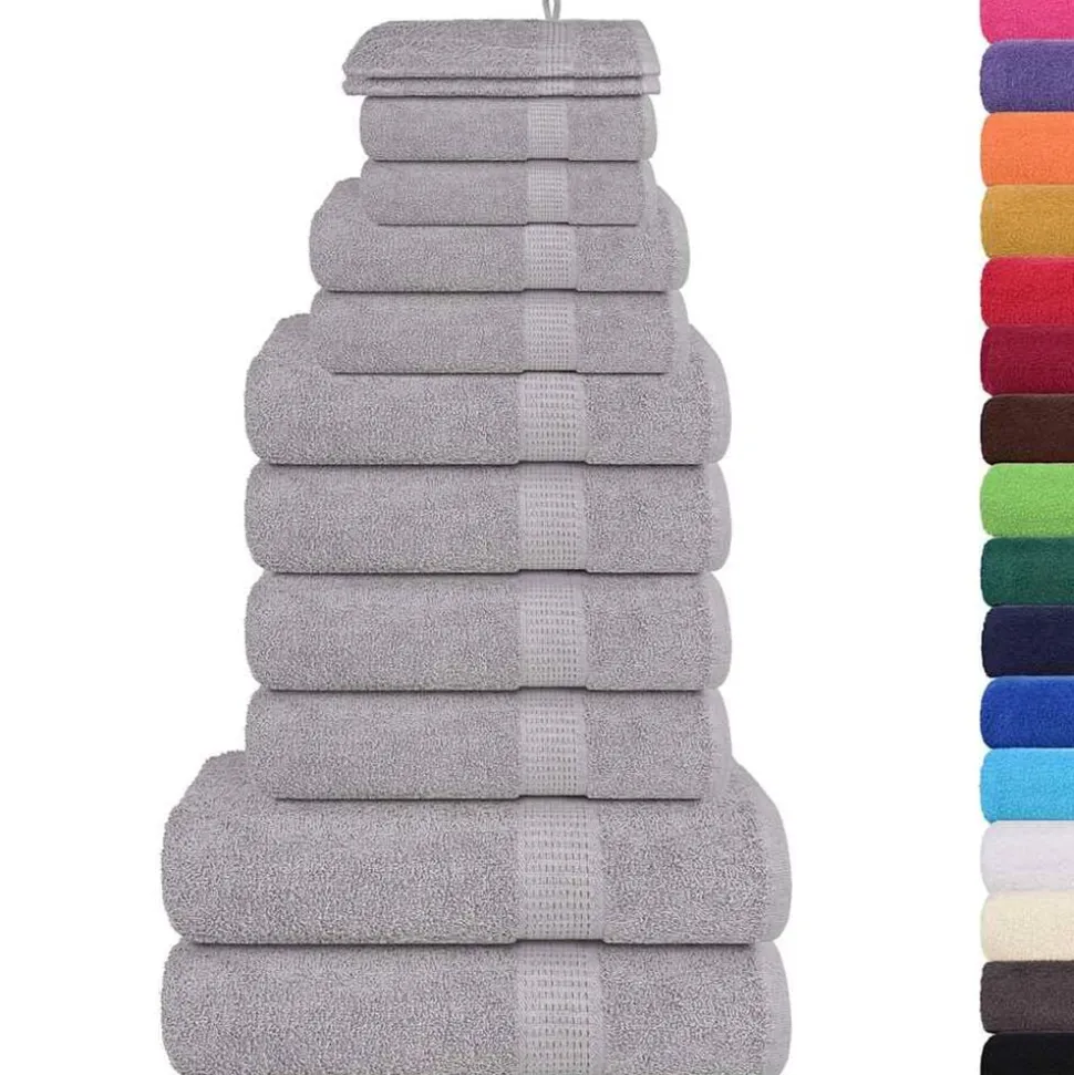 vidaXL 12-delige Handdoekenset FROGN 360 g/m² grijs
