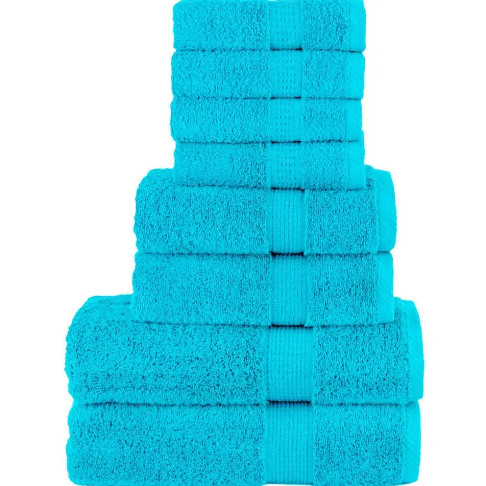 vidaXL 8-delige Handdoekenset SOLUND 600 g/m² turquoise