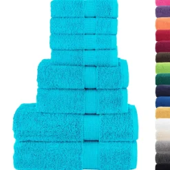 vidaXL 8-delige Handdoekenset SOLUND 600 g/m² turquoise