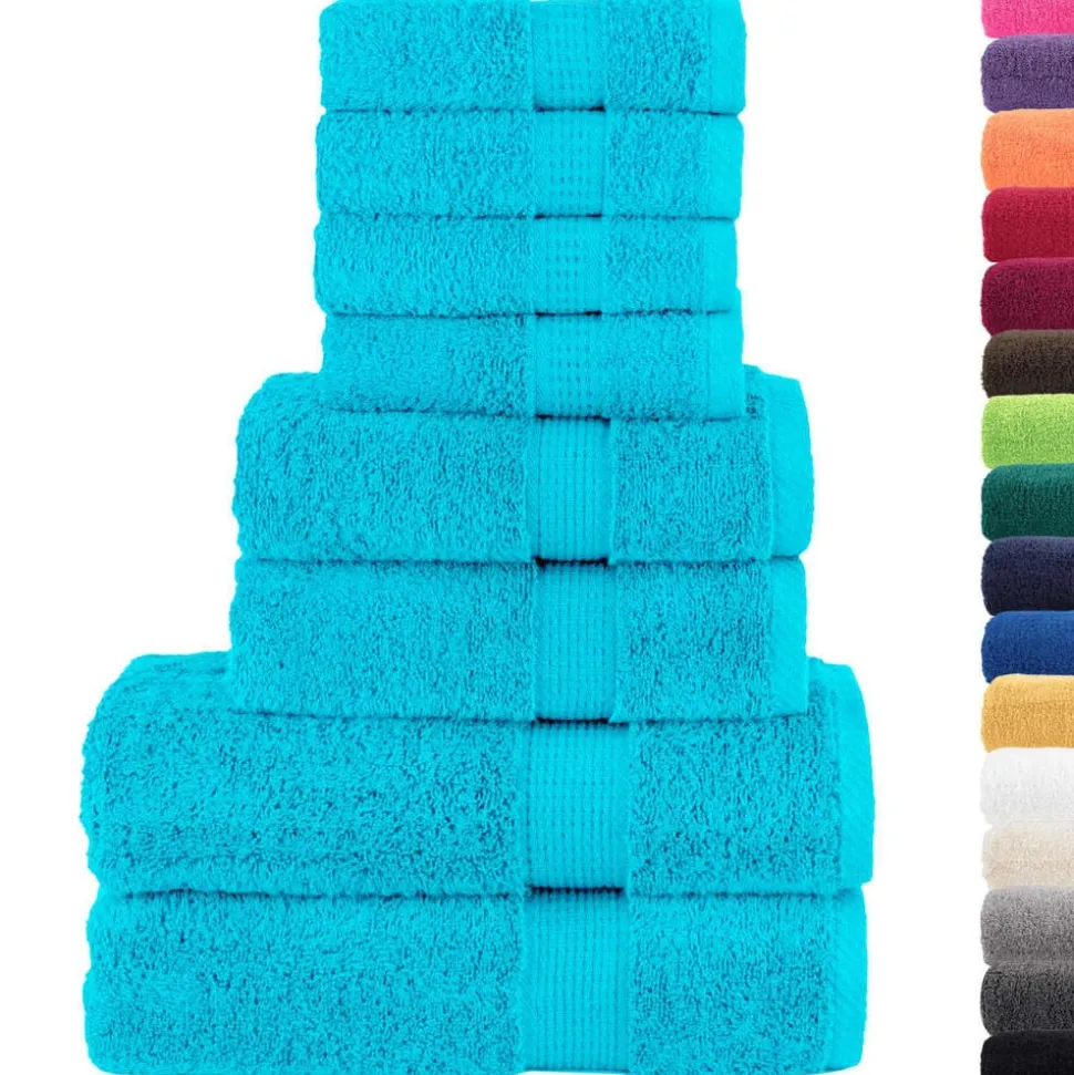 vidaXL 8-delige Handdoekenset SOLUND 600 g/m² turquoise