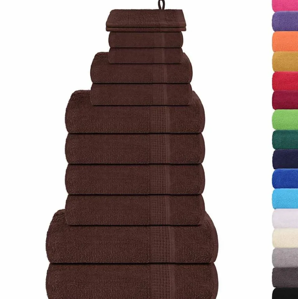 vidaXL 12-delige Handdoekenset FROGN 360 g/m² bruin