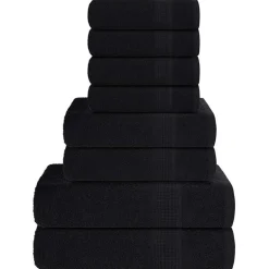 vidaXL 8-delige Handdoekenset FROGN 360 g/m² zwart
