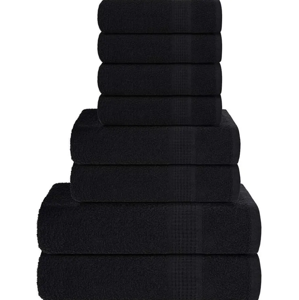 vidaXL 8-delige Handdoekenset FROGN 360 g/m² zwart