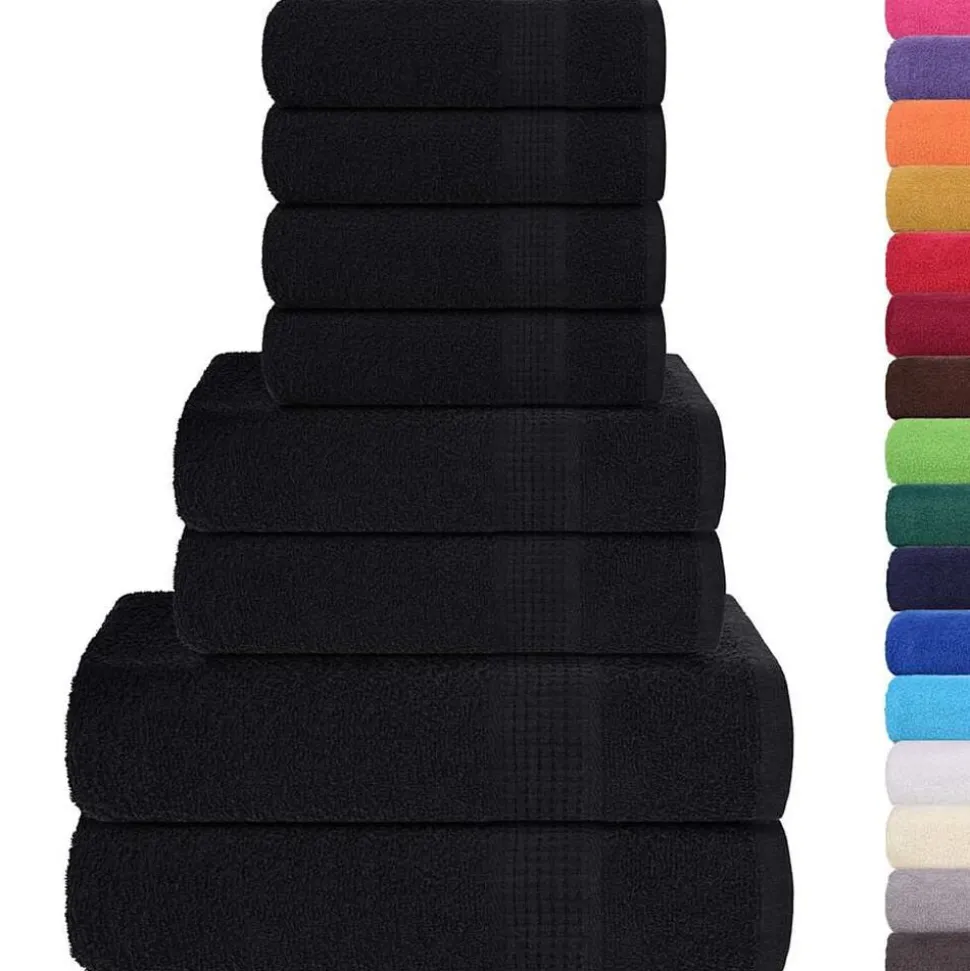 vidaXL 8-delige Handdoekenset FROGN 360 g/m² zwart