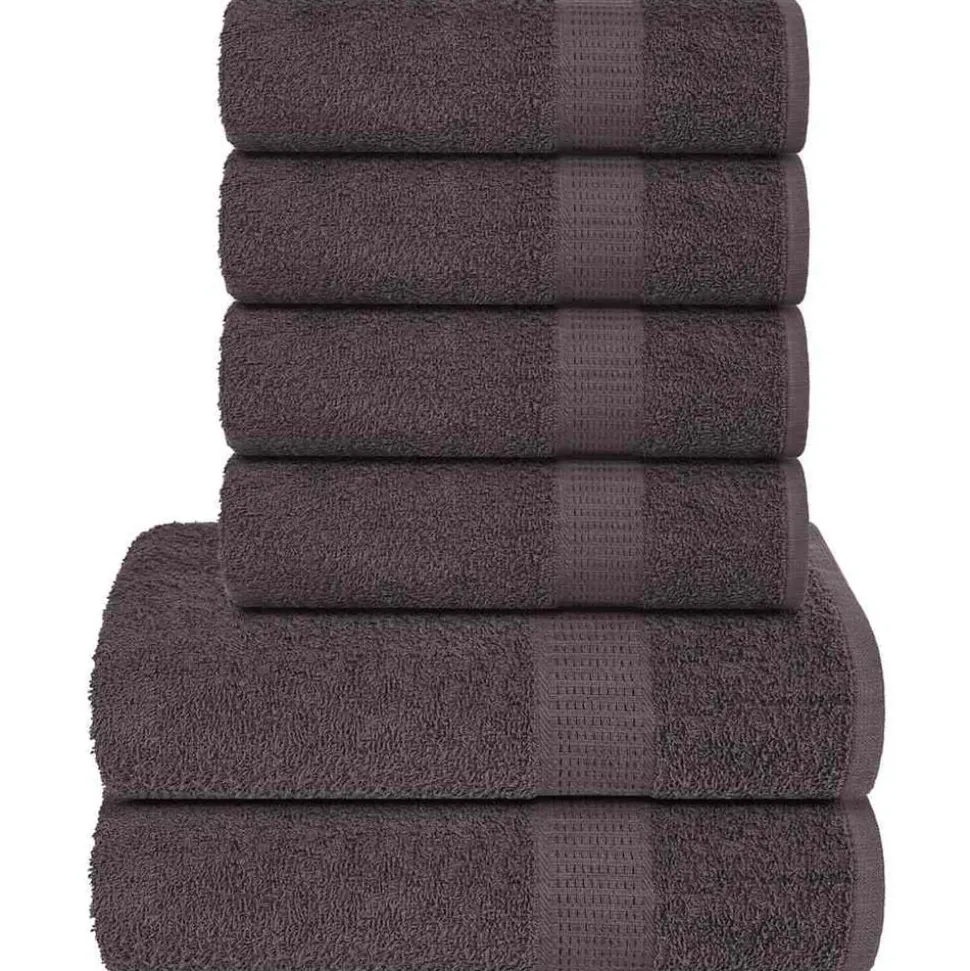 vidaXL 6-delige Handdoekenset FROGN 360 g/m² antraciet