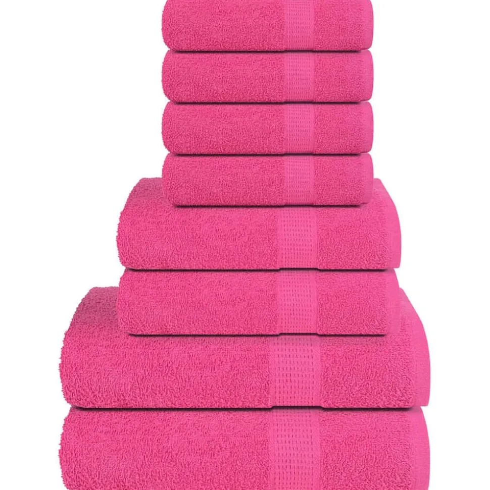 vidaXL 8-delige Handdoekenset FROGN 360 g/m² roze