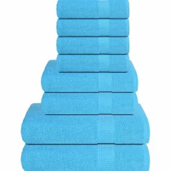 vidaXL 8-delige Handdoekenset FROGN 360 g/m² turquoise