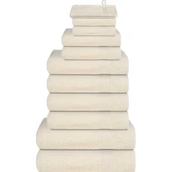 vidaXL 12-delige Handdoekenset FROGN 360 g/m² crème