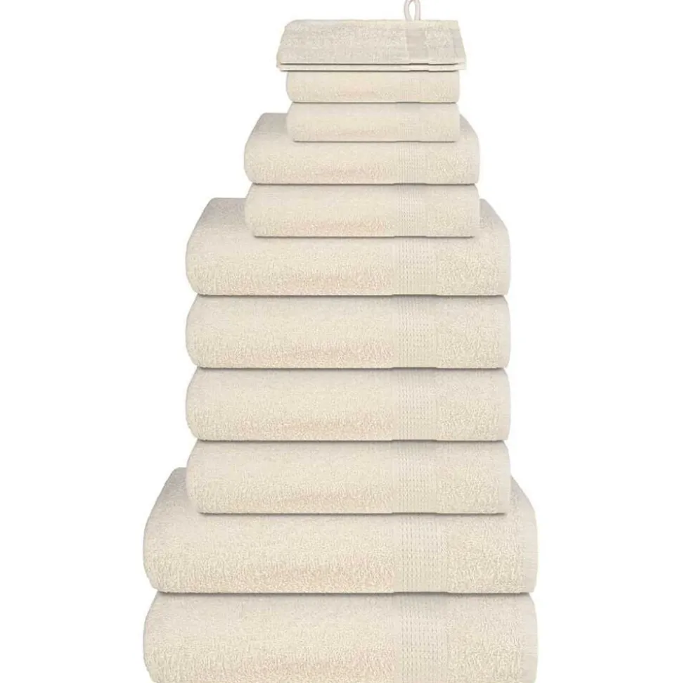 vidaXL 12-delige Handdoekenset FROGN 360 g/m² crème