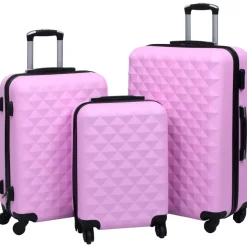 vidaXL 3-delige Harde kofferset ABS roze