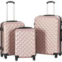 vidaXL 3-delige Harde kofferset ABS roségoud