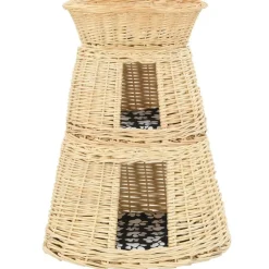vidaXL 3-delige Kattenmandset met kussens 47x34x60cm natuurlijk wilgen