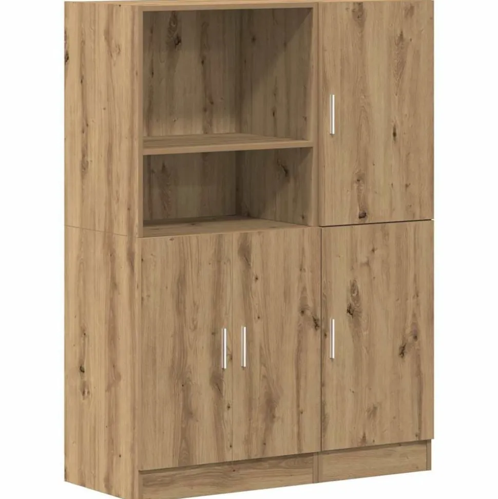 vidaXL 2-delige Keukenkastenset bewerkt hout artisanaal eikenkleur