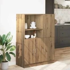 vidaXL 2-delige Keukenkastenset bewerkt hout artisanaal eikenkleur