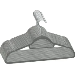 vidaXL 20-delige Kledinghangerset anti-slip fluweel grijs