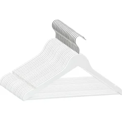 vidaXL 20-delige Kledinghangerset anti-slip hardhout wit