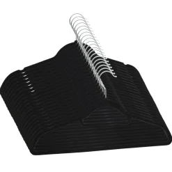 vidaXL 20-delige Kledinghangerset anti-slip fluweel zwart