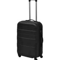 vidaXL 3-delige Kofferset hard 45,5/55/66 cm zwart