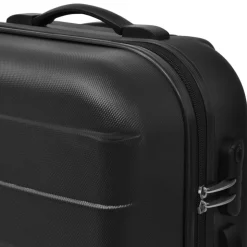 vidaXL 3-delige Kofferset hard 45,5/55/66 cm zwart