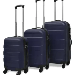 vidaXL 3-delige Kofferset hard 45,5/55/66 cm blauw