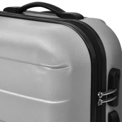 vidaXL 3-delige Kofferset hard 45,5/55/66 cm zilverkleurig