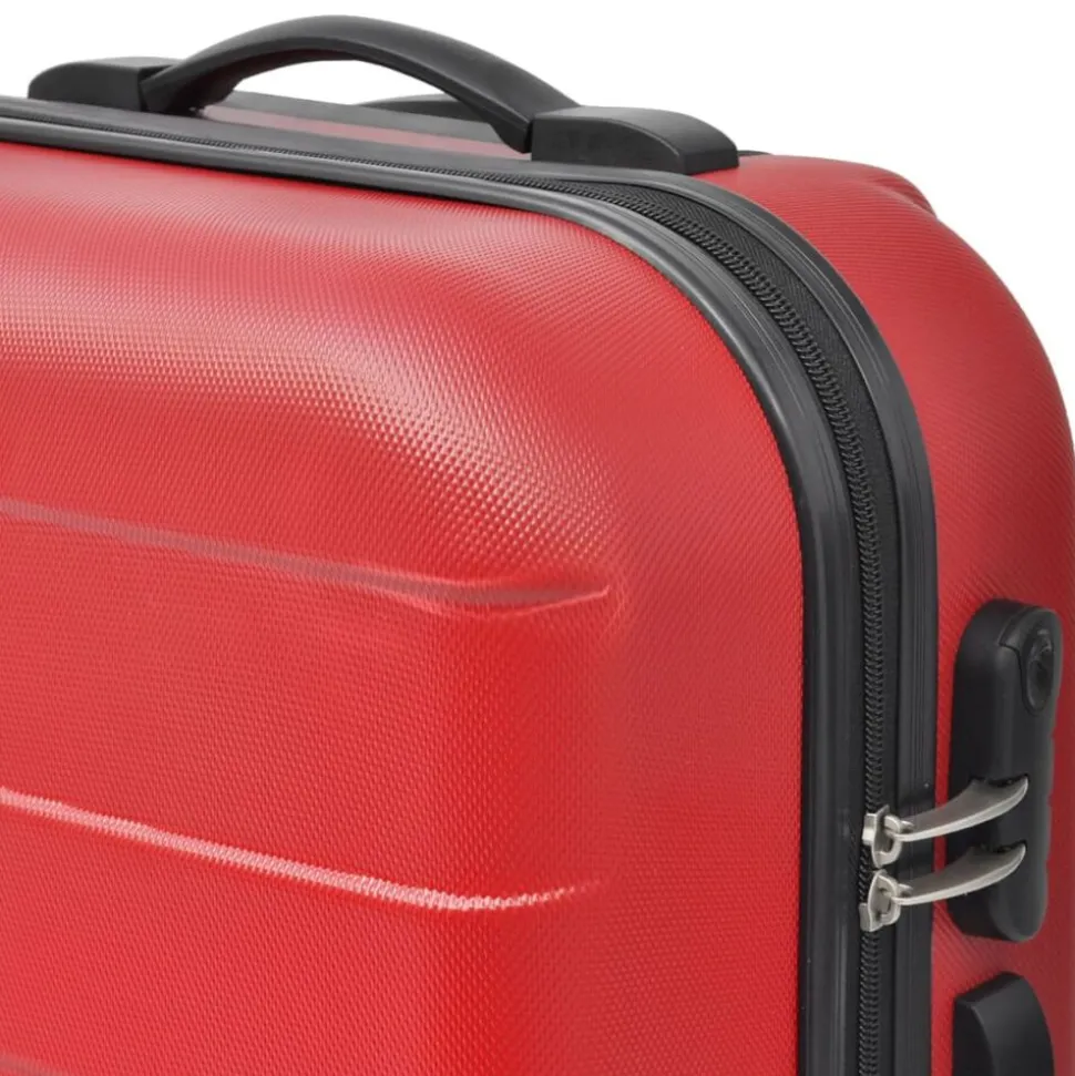 vidaXL 3-delige Kofferset hard 45,5/55/66 cm rood