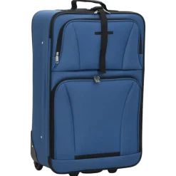 vidaXL 5-delige Kofferset stof blauw