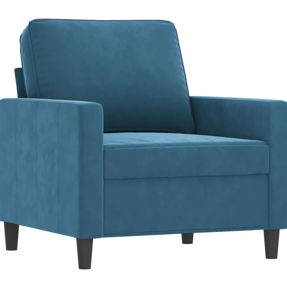 VidaXL 4-delige Loungeset fluweel blauw