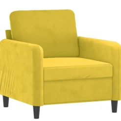 vidaXL 3-delige Loungeset fluweel geel