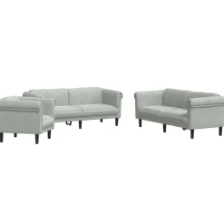 vidaXL 2-delige Loungeset fluweel geel