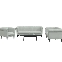 vidaXL 2-delige Loungeset fluweel geel