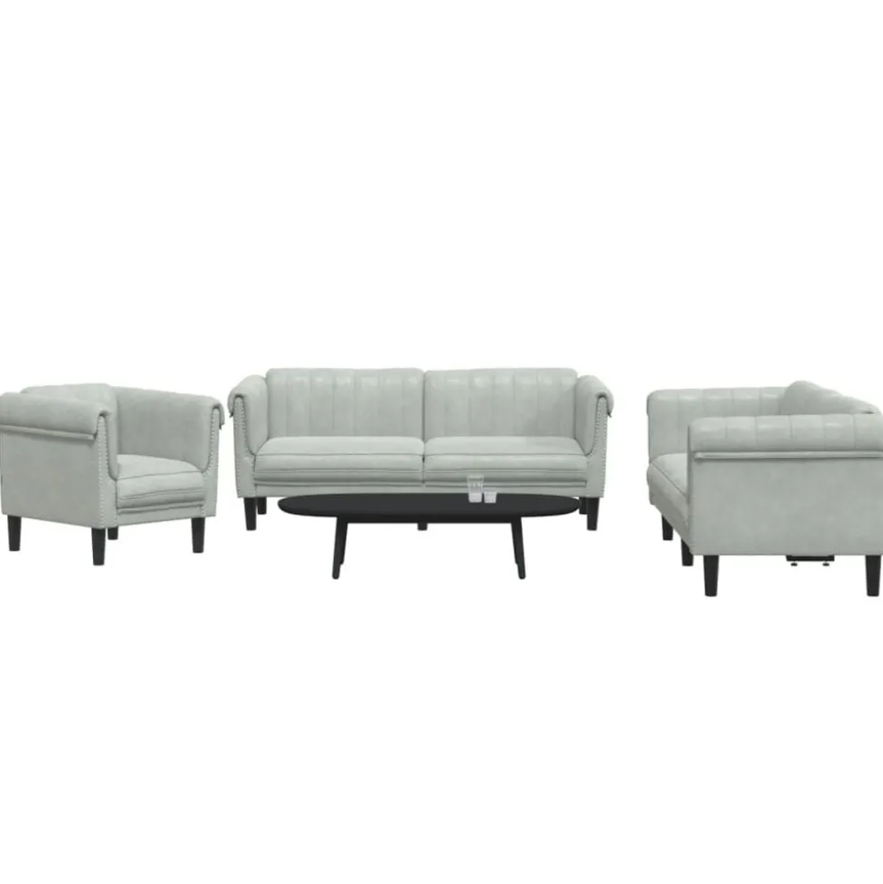 vidaXL 2-delige Loungeset fluweel geel