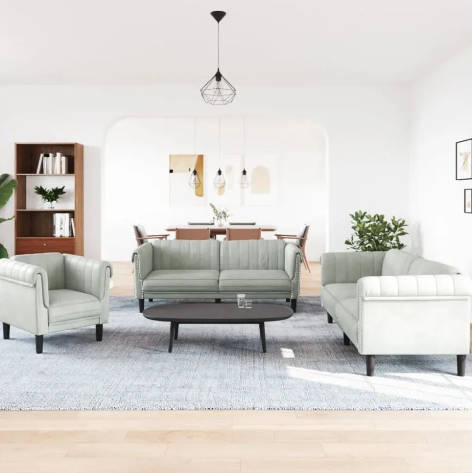 vidaXL 2-delige Loungeset fluweel geel