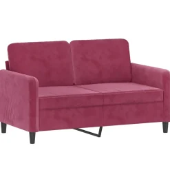 vidaXL 2-delige Loungeset fluweel wijnrood
