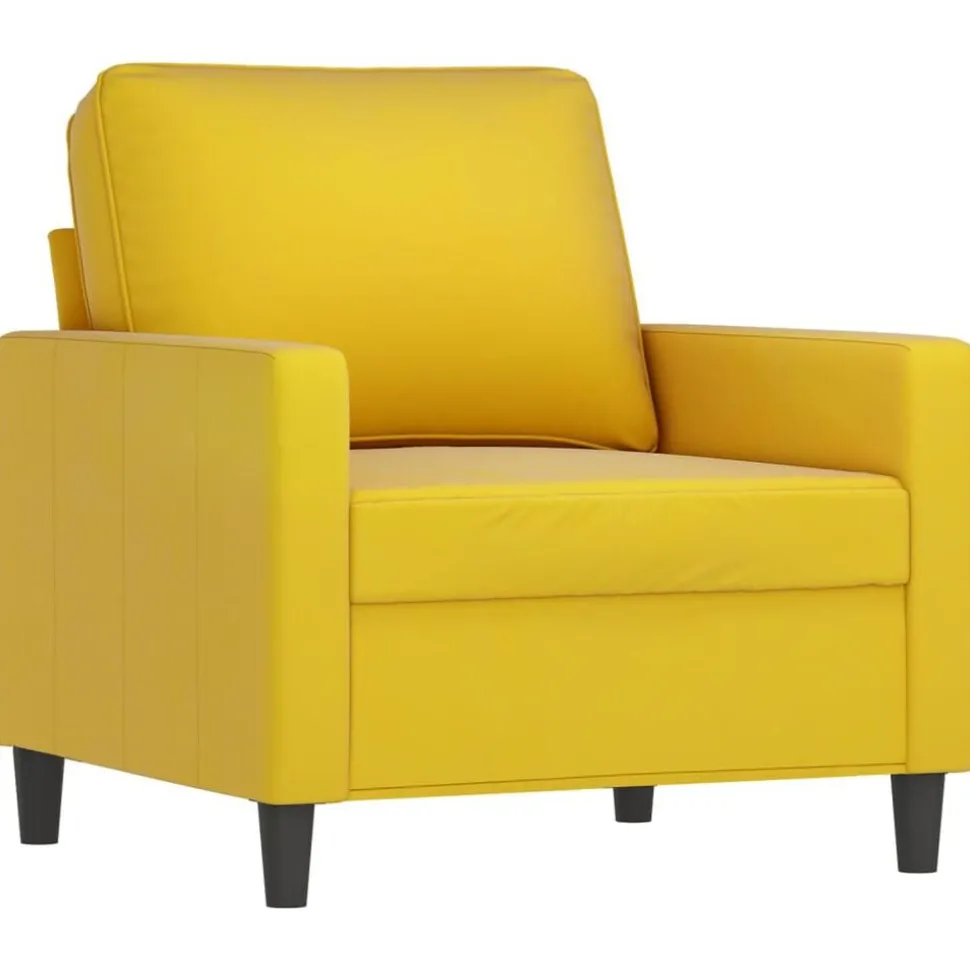 vidaXL 4-delige Loungeset fluweel geel