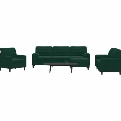 vidaXL 4-delige Loungeset met kussens en bolsters fluweel donkergroen