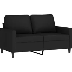 vidaXL 2-delige Loungeset met kussens fluweel zwart